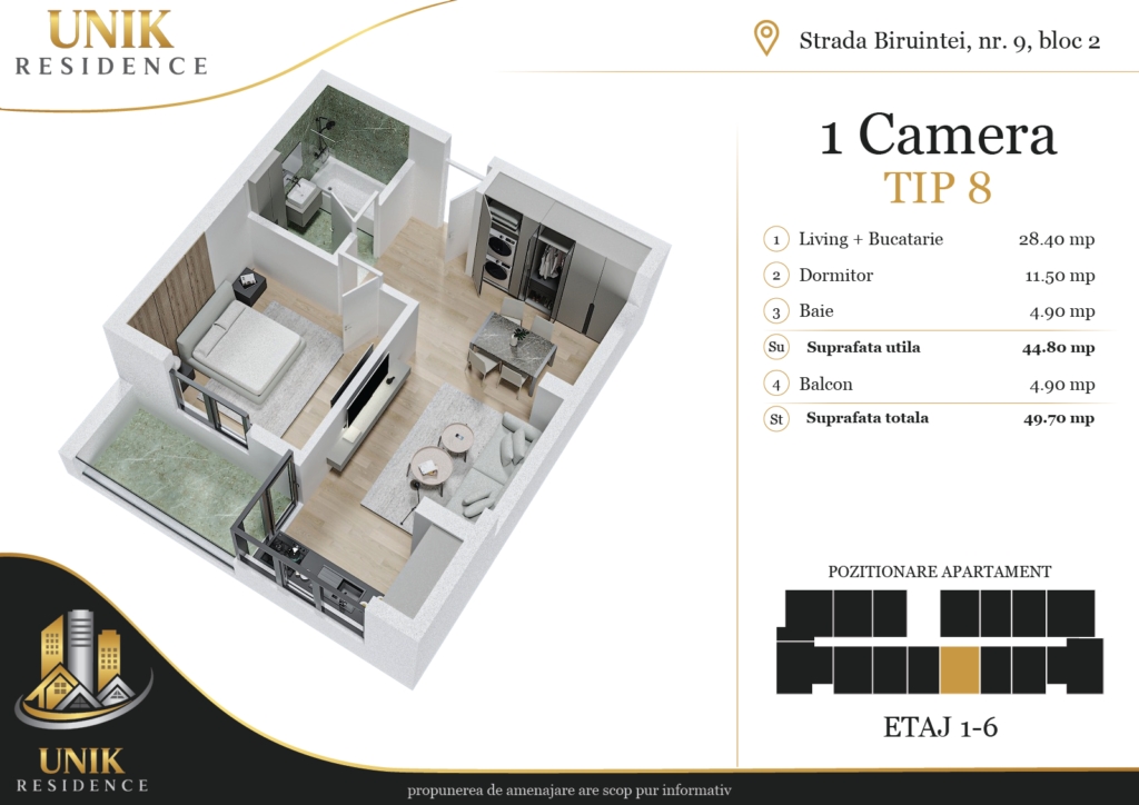 Apartament de vânzare 1 cameră